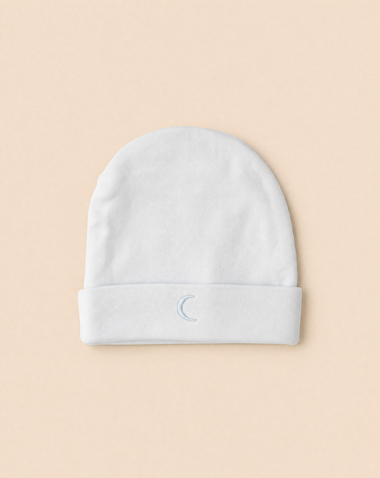 Lichtblauwe newborn muts